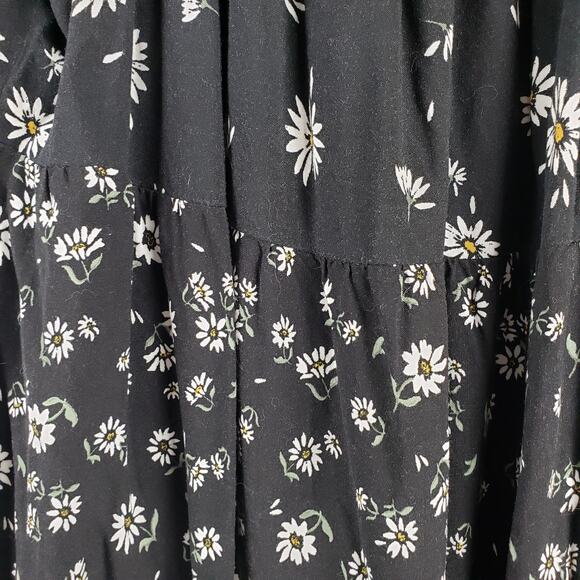 Maurices Women's 2X Off Shoulder Daisy Print Midi Dress Black Pleated Flared - Picture 3 of 13